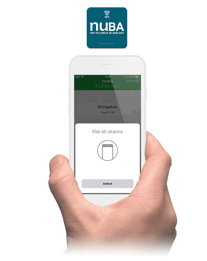 rapportera tid med NFC taggar